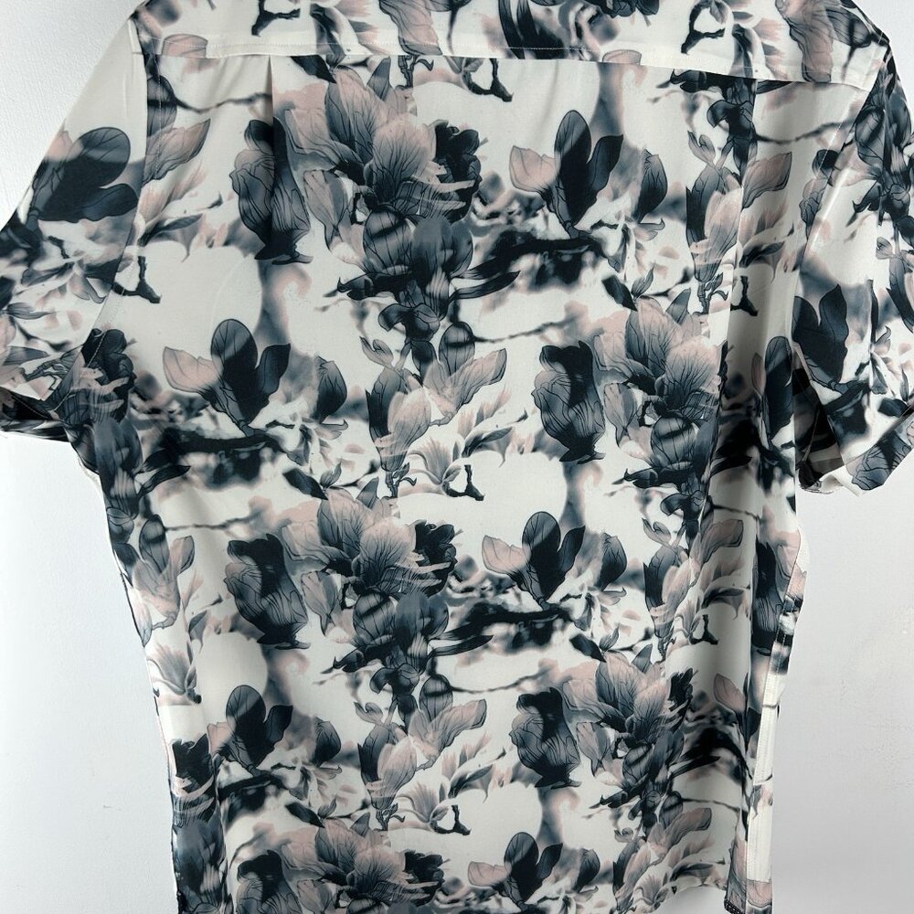 7 Diamonds 4 Way Stretch Shirt Mens Large Floral Short Sleeve Button Up - Picture 5 of 12